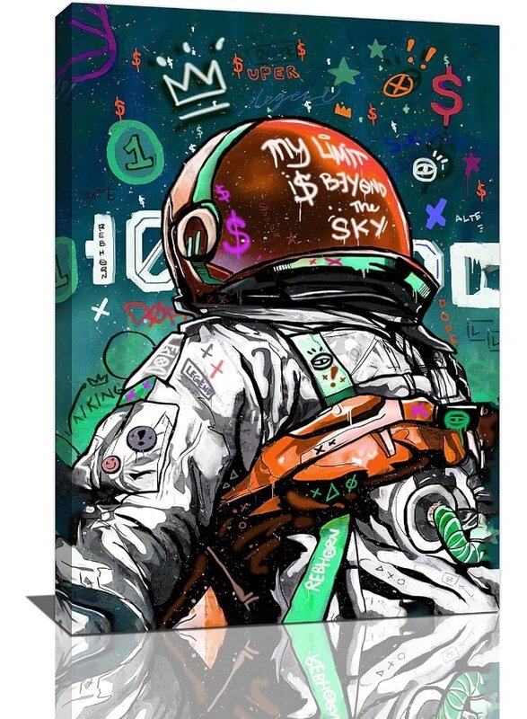 Home Trove Space Wall Art Banksy Astronaut Pictures Wall Decor Street Painting Art Funny Pop Prints Abstract Colorful Spaceman Framed Artwork for Bedr
Home Trove Space Wall Art Banksy Astronaut Pictures Wall Decor Street Painting Art Funny Pop Prints Abstract Colorful Spaceman Framed Artwork for Bedr