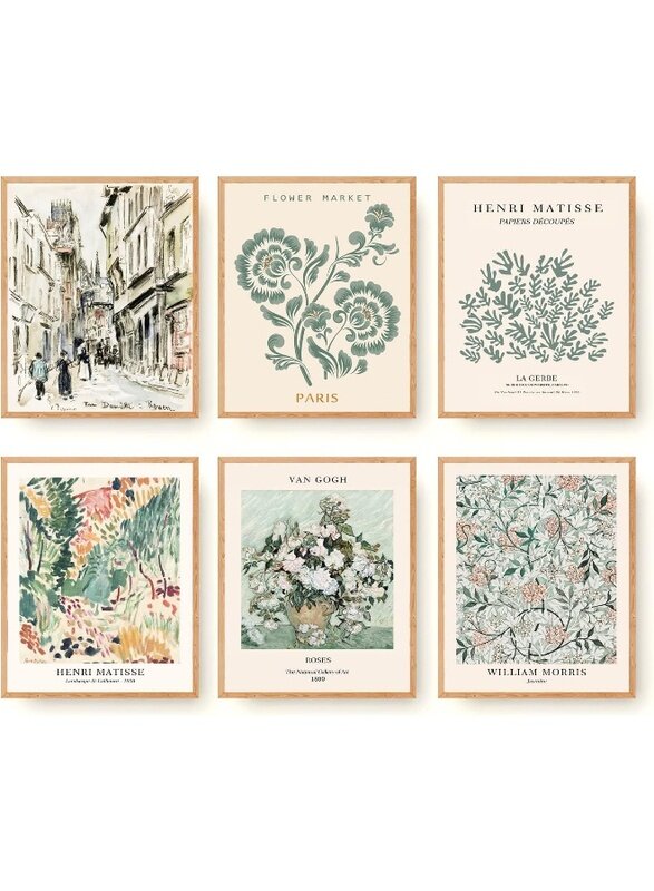 Home Trove Green Matisse Wall Art Prints Set of 6 Canvas Vintage Eclectic Aesthetic Abstract Gallery Floral Van Gogh William Morris Flower Market for
Home Trove Green Matisse Wall Art Prints Set of 6 Canvas Vintage Eclectic Aesthetic Abstract Gallery Floral Van Gogh William Morris Flower Market for