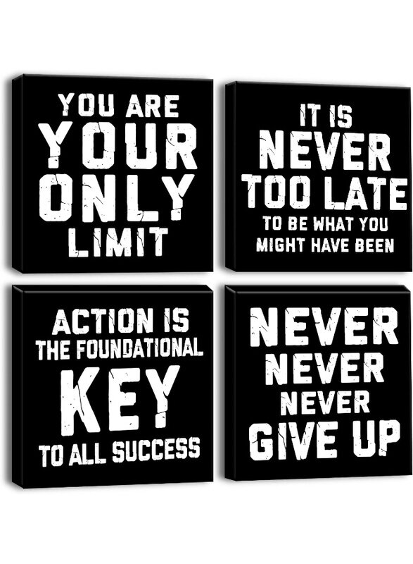 Home Trove 4 Pieces Wall Art Canvas Prints - Inspirational Quotes-Black Picture Painting - Modern Wall Artwork Framed for Gifts Bathroom Home Kitchen
Home Trove 4 Pieces Wall Art Canvas Prints - Inspirational Quotes-Black Picture Painting - Modern Wall Artwork Framed for Gifts Bathroom Home Kitchen