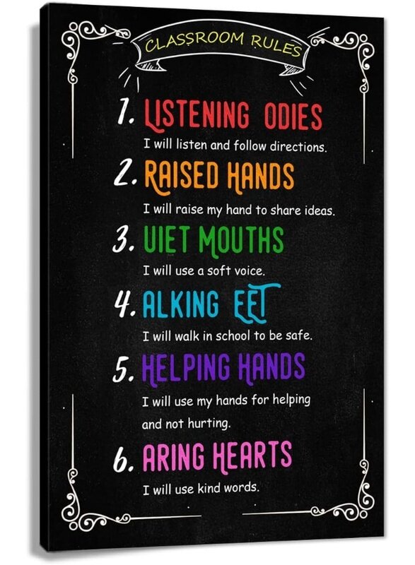 Home Trove Classroom Rule Wall Art Prints Canvas for Student Study Learning Painting Decor for Primary Middle School Framed Size 18x24 inch
Home Trove Classroom Rule Wall Art Prints Canvas for Student Study Learning Painting Decor for Primary Middle School Framed Size 18x24 inch