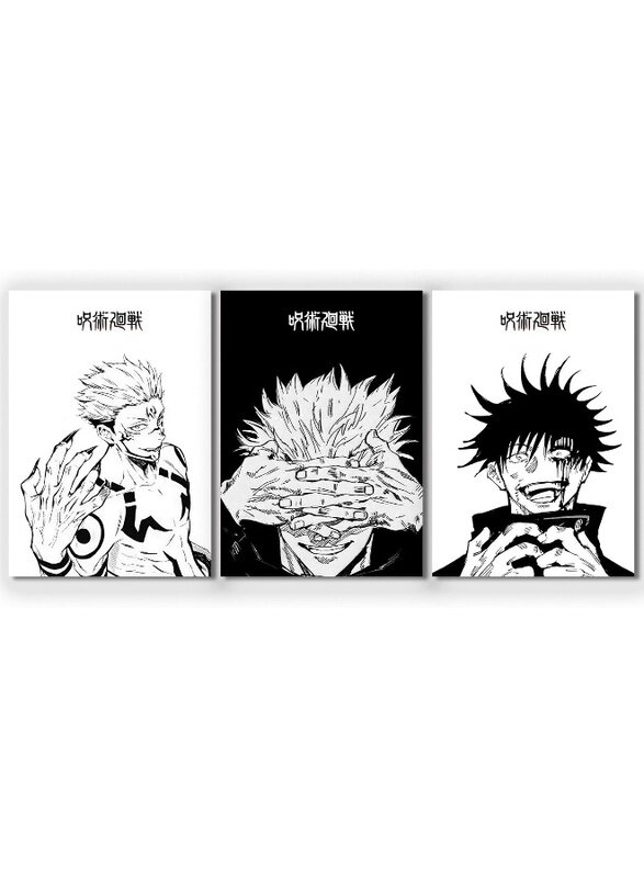 Home Trove 3 Piece Poster, Jujutsu Kaisen Canvas Wall Art, Gojo Satoru Black and White Manga Art Kinji Hakari Print Painting for Room Decor Anime Artw
Home Trove 3 Piece Poster, Jujutsu Kaisen Canvas Wall Art, Gojo Satoru Black and White Manga Art Kinji Hakari Print Painting for Room Decor Anime Artw