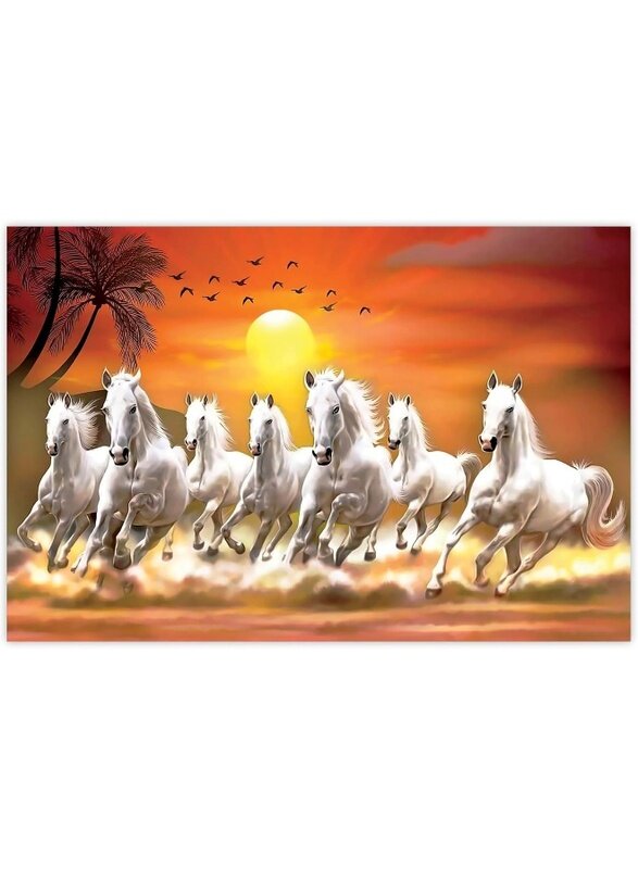 Home Trove Rolled Sparkled Vastu Seven Running Horses Sunrise Vinyl Art Print for Room Decor Digital Reprint 36 inch x 24 inch Painting
Home Trove Rolled Sparkled Vastu Seven Running Horses Sunrise Vinyl Art Print for Room Decor Digital Reprint 36 inch x 24 inch Painting