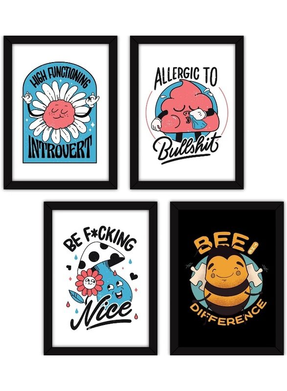 Home Trove Framed Funny Posters Wall Paintings for Home and Office Decor, With Glass, A4 - Set of 4
Home Trove Framed Funny Posters Wall Paintings for Home and Office Decor, With Glass, A4 - Set of 4