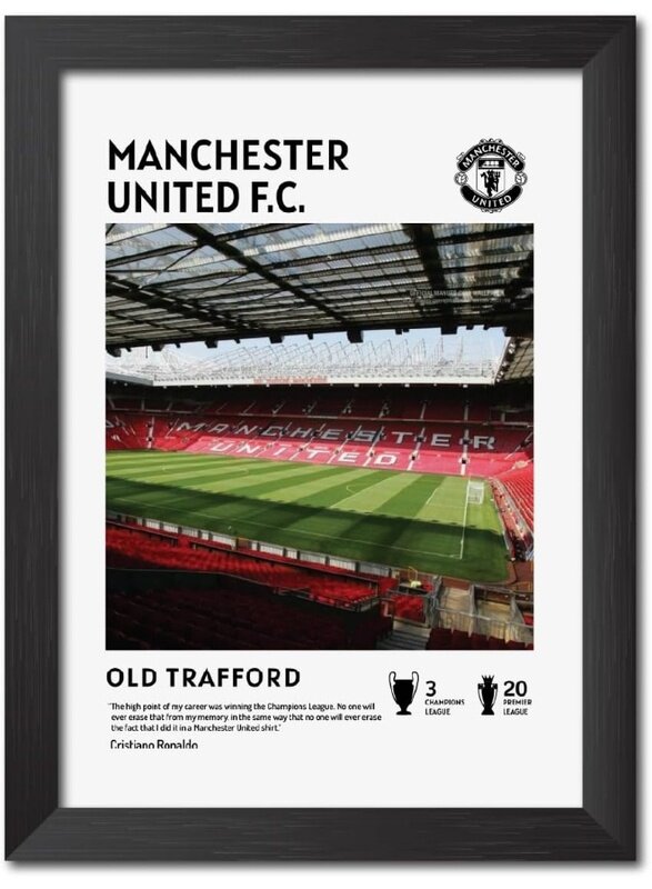 Home Trove Manchester United Stadium Old Trafford Laminated Poster Framed Paintings with Matt Finish Black Frames (12 inches x 9 inches)
Home Trove Manchester United Stadium Old Trafford Laminated Poster Framed Paintings with Matt Finish Black Frames (12 inches x 9 inches)