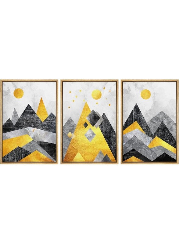 Home Trove Framed Wall Art Print Set Black, Yellow and Gray Geometric Mountains Nature Wilderness Illustrations Modern Art Rustic Colorful Multicolor
Home Trove Framed Wall Art Print Set Black, Yellow and Gray Geometric Mountains Nature Wilderness Illustrations Modern Art Rustic Colorful Multicolor