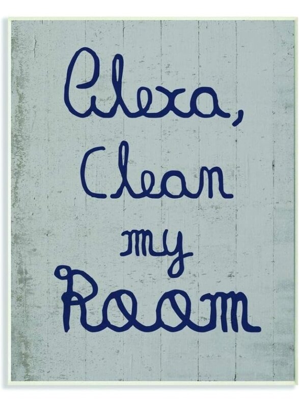 Home Trove Alexa Clean My Room Blue Grey Kids Funny Word, Design by Artist Daphne Polselli Art, 10 x 0.5 x 15, Wall Plaque
Home Trove Alexa Clean My Room Blue Grey Kids Funny Word, Design by Artist Daphne Polselli Art, 10 x 0.5 x 15, Wall Plaque