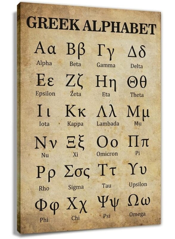 Home Trove Greek Alphabet Wall Art Canvas Prints Retro Posters for Classroom Learning Painting Modern Ancient Letters Decor for Bedroom Framed Size 16
Home Trove Greek Alphabet Wall Art Canvas Prints Retro Posters for Classroom Learning Painting Modern Ancient Letters Decor for Bedroom Framed Size 16