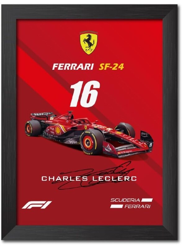 Home Trove Charles Leclerc F1 Poster SF 24 Formula One Photo Frame Painting with Matt Finish Black Texture (12 inches x 9 inches)
Home Trove Charles Leclerc F1 Poster SF 24 Formula One Photo Frame Painting with Matt Finish Black Texture (12 inches x 9 inches)
