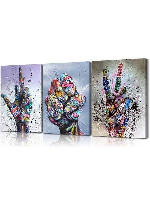 Home Trove 3 Piece Wall Art Hand Gesture Pop Art Street Art Canvas Wall Art Art Wall Decor Colorful Canvas Art Framed Canvas for Living Room Bedroom D
Home Trove 3 Piece Wall Art Hand Gesture Pop Art Street Art Canvas Wall Art Art Wall Decor Colorful Canvas Art Framed Canvas for Living Room Bedroom D