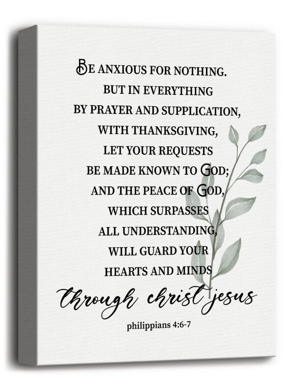 Home Trove Philippians 4:6-7 Canvas Wall Art Decor, Be Anxious for Nothing Prints Poster for Home, Scripture Prayer Wall Decor, Christian Gift Size 12
Home Trove Philippians 4:6-7 Canvas Wall Art Decor, Be Anxious for Nothing Prints Poster for Home, Scripture Prayer Wall Decor, Christian Gift Size 12