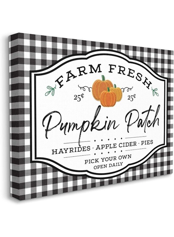 Home Trove Farm Fresh Pumpkin Patch Sign Black Checkered Plaid, AE Design Canvas Wall Art, 30 x 40
Home Trove Farm Fresh Pumpkin Patch Sign Black Checkered Plaid, AE Design Canvas Wall Art, 30 x 40