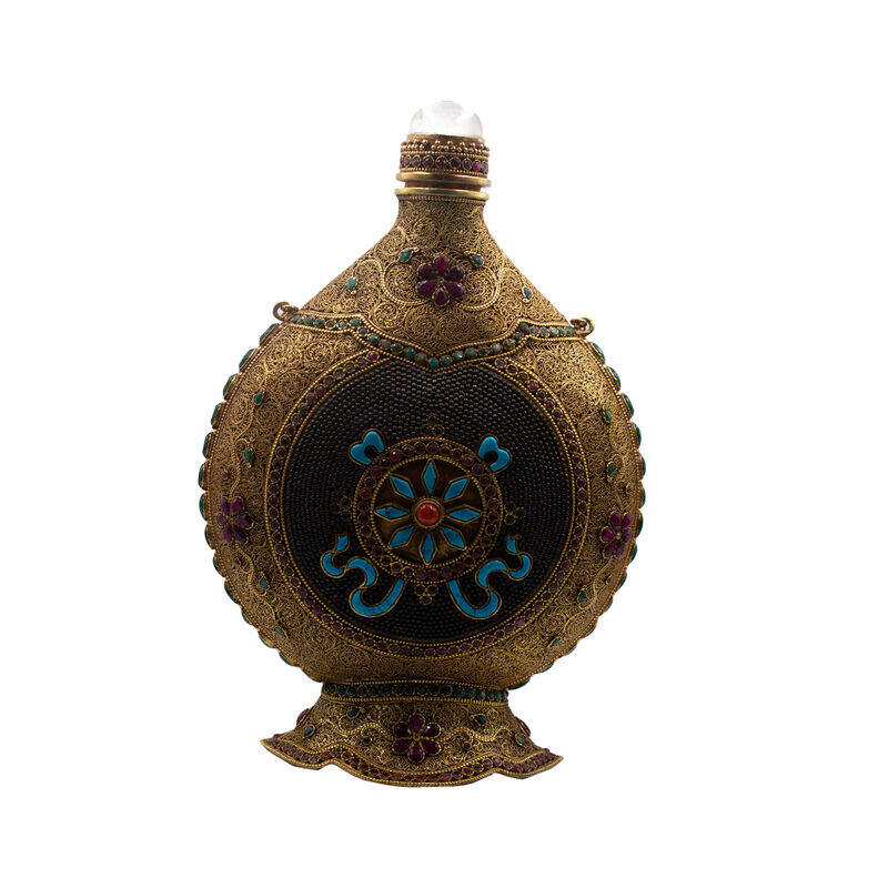 Generic Antique Handcarved Crystal Filgree Bottle with Gold & Silver Plated Inlay, Crystal Quartz, Rubies, Emeralds, Multicolour
Generic Antique Handcarved Crystal Filgree Bottle with Gold & Silver Plated Inlay, Crystal Quartz, Rubies, Emeralds, Multicolour