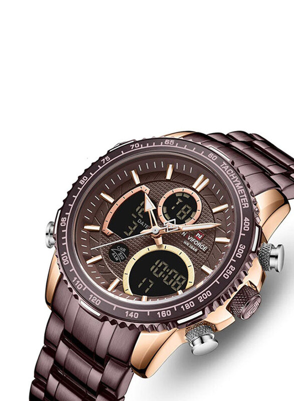 Naviforce Analog + Digital Watch for Men with Stainless Steel Band, Water Resistant & Chronograph, 9182 RG-CE, Brown
Naviforce Analog + Digital Watch for Men with Stainless Steel Band, Water Resistant & Chronograph, 9182 RG-CE, Brown