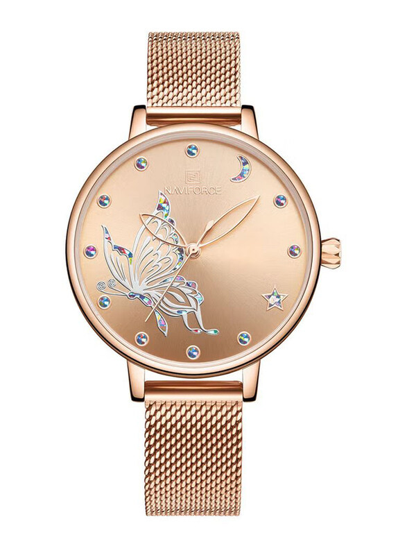 Naviforce Analog Watch for Women with Stainless Steel Band, Water Resistant, NF5011 RG/RG, Rose Gold-Rose Gold
Naviforce Analog Watch for Women with Stainless Steel Band, Water Resistant, NF5011 RG/RG, Rose Gold-Rose Gold