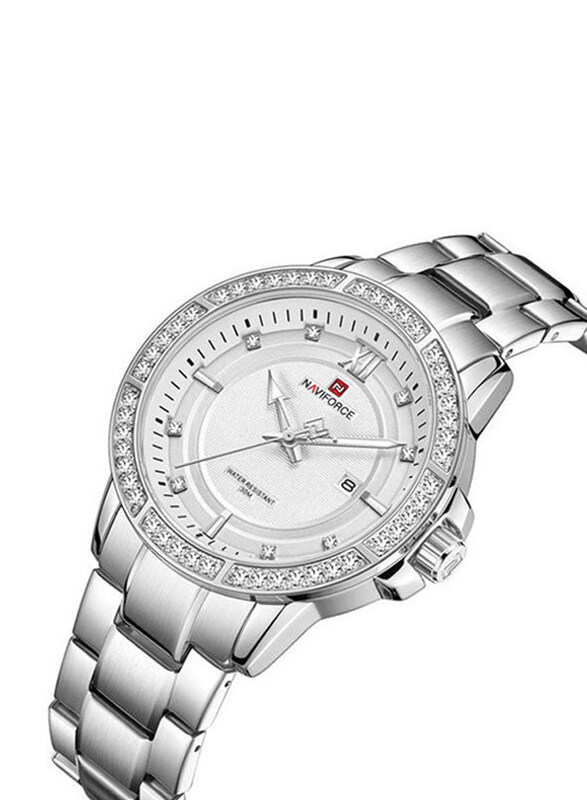 Naviforce Analog Watch for Women with Stainless Steel Band, Water Resistant, NF9187 S/W, Silver-White
Naviforce Analog Watch for Women with Stainless Steel Band, Water Resistant, NF9187 S/W, Silver-White