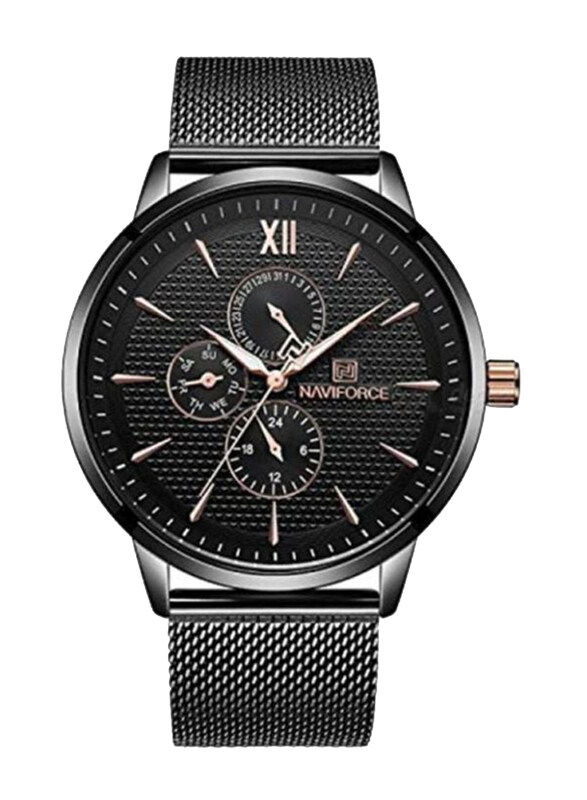 Naviforce Analog Watch for Men with Stainless Steel Band, Water Resistant and Chronograph, NF3003, Black
Naviforce Analog Watch for Men with Stainless Steel Band, Water Resistant and Chronograph, NF3003, Black