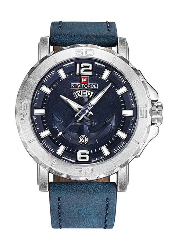 Naviforce Analog Watch for Men with Leather Band, Water Resistant, 9122, Blue-Silver
Naviforce Analog Watch for Men with Leather Band, Water Resistant, 9122, Blue-Silver