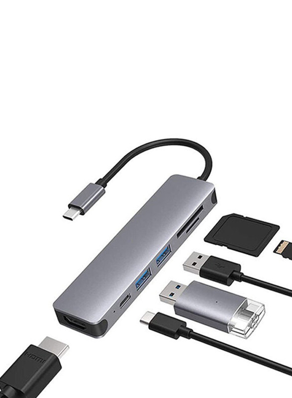 Apple Arabest 6-in-1 USB-C Hub for MacBook-Pro Type C Adapter, Multiport SD Card Reader, 4K HDMI, Grey
Apple Arabest 6-in-1 USB-C Hub for MacBook-Pro Type C Adapter, Multiport SD Card Reader, 4K HDMI, Grey