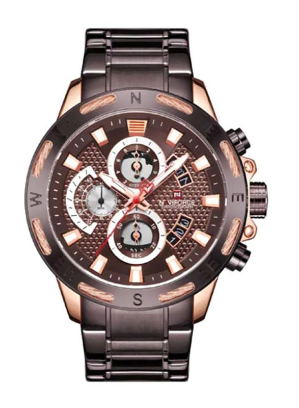Naviforce Analog Watch for Men with Metal Band, Chronograph, NF9165 RG/CE, Brown
Naviforce Analog Watch for Men with Metal Band, Chronograph, NF9165 RG/CE, Brown