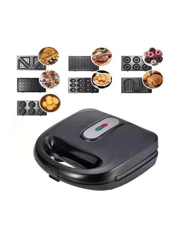 Generic 7 in 1 Multifunctional Sandwich Maker with Non-Stick Interchangeable Plates for Grill, 750W, Black
Generic 7 in 1 Multifunctional Sandwich Maker with Non-Stick Interchangeable Plates for Grill, 750W, Black