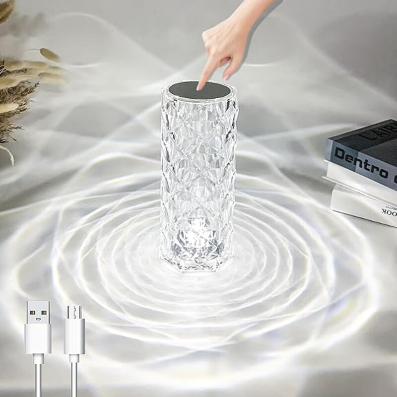 ZQX LED Modern Creative Crystal Table Lamp 2000 mAh Battery USB Rechargeable Bedside Lamp, Clear
ZQX LED Modern Creative Crystal Table Lamp 2000 mAh Battery USB Rechargeable Bedside Lamp, Clear