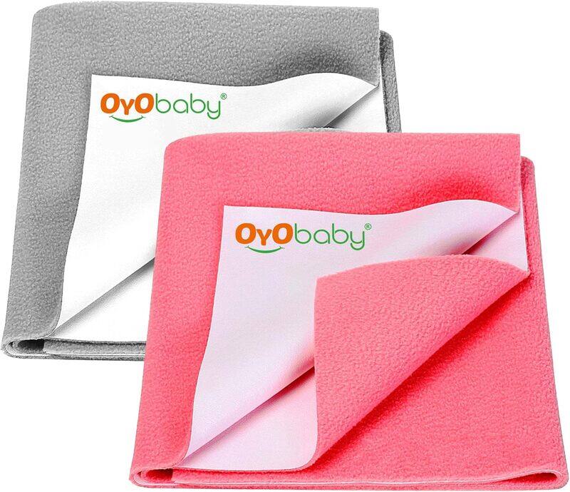 OYO BABY Extra Absorbent Waterproof Baby Dry Sheet Small Size 70x50cm Pack of 2 Quick Dry Sheet for Bed Protector, Soft & Breathable Grey + Salmon Ros
OYO BABY Extra Absorbent Waterproof Baby Dry Sheet Small Size 70x50cm Pack of 2 Quick Dry Sheet for Bed Protector, Soft & Breathable Grey + Salmon Ros