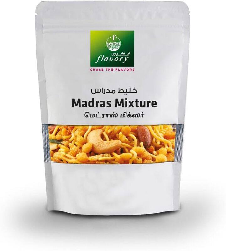 Flavory Madras Mixture, Traditional South Indian Snack Made with Mixed Lentils, Nuts & Spices, Crispy & Spicy, 100g
Flavory Madras Mixture, Traditional South Indian Snack Made with Mixed Lentils, Nuts & Spices, Crispy & Spicy, 100g