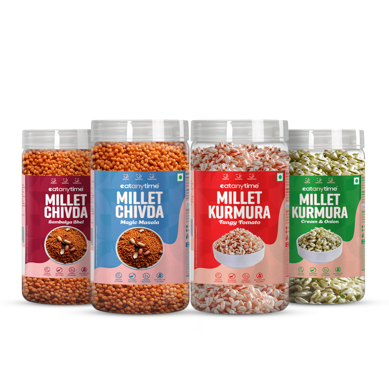 Eat Anytime Millet Chivda Bambaiya Bhel Magic Masala 300g Kurmura Tangy Cream Onion 125g Rich In Fiber Protein Gluten Free No Artificial Additives Hea
Eat Anytime Millet Chivda Bambaiya Bhel Magic Masala 300g Kurmura Tangy Cream Onion 125g Rich In Fiber Protein Gluten Free No Artificial Additives Hea
