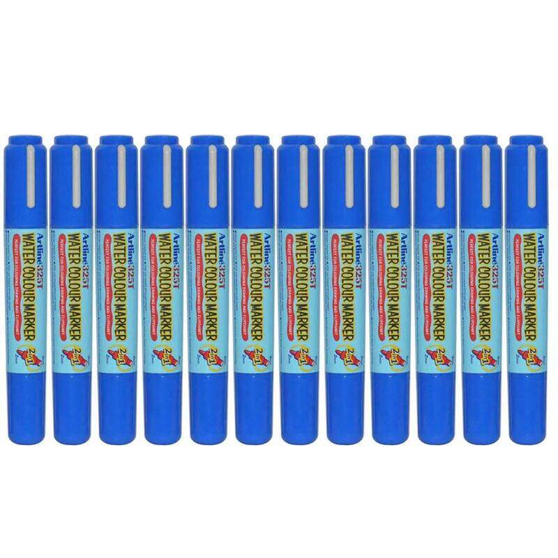 Generic Artline 325T 2in1 Water Colour Markers 2.0mm-5.0mm, Pack of 12 Pcs, Blue Color, Acrylic Fibre Tip - ARMK325BL
Generic Artline 325T 2in1 Water Colour Markers 2.0mm-5.0mm, Pack of 12 Pcs, Blue Color, Acrylic Fibre Tip - ARMK325BL