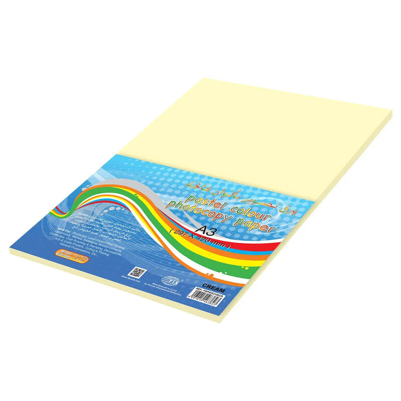 Generic FIS Pastel Color Photocopy Paper, 100 Sheets, 80 gsm, Pastel Cream Color, A3 Size - FSPWA3100CR
Generic FIS Pastel Color Photocopy Paper, 100 Sheets, 80 gsm, Pastel Cream Color, A3 Size - FSPWA3100CR