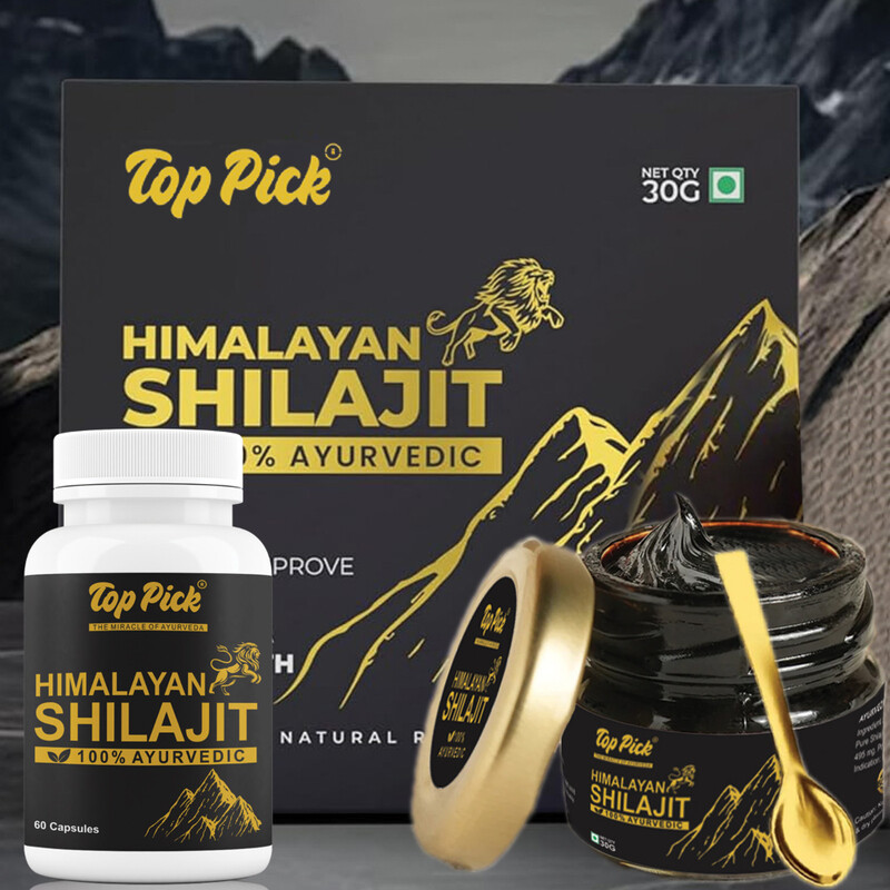 Top Pick 100% Pure Himalayan Shilajit Resin - 30 Gms - Boost Strength - Improves Endurance 60 Capsules
Top Pick 100% Pure Himalayan Shilajit Resin - 30 Gms - Boost Strength - Improves Endurance 60 Capsules