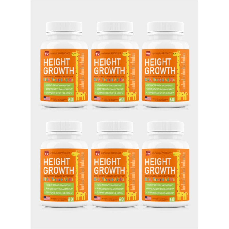 AS SEEN ON TV Heigth Growth Kids, Teens & Adults Supports Muscles & Joints 60 Capsules Pack of 6
AS SEEN ON TV Heigth Growth Kids, Teens & Adults Supports Muscles & Joints 60 Capsules Pack of 6