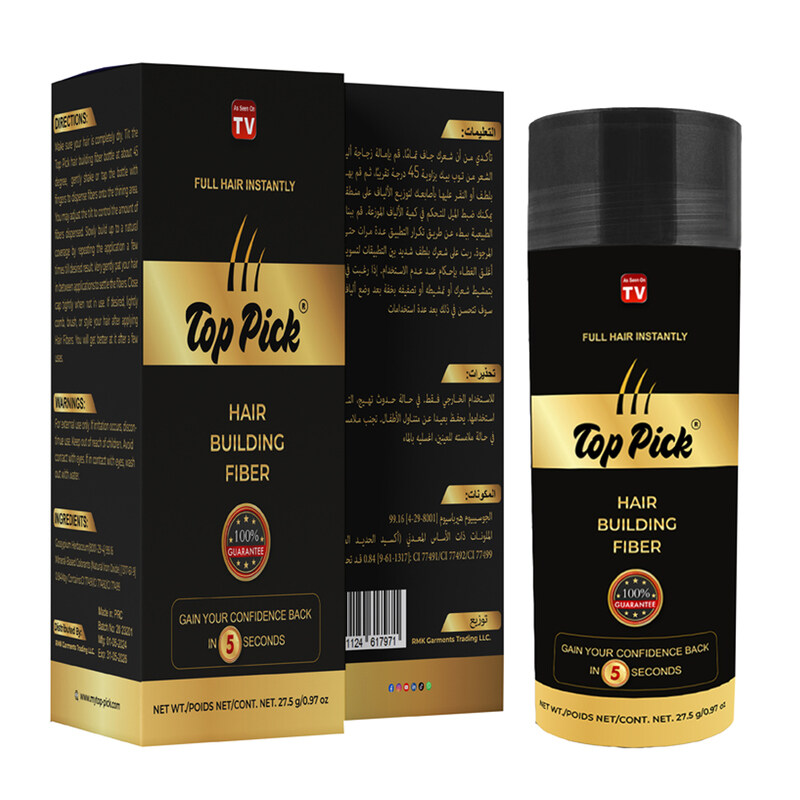 Top Pick New Toppick Hair Building Fibers Black Instant Thicker And Fuller Natural Looking Hair 27.5g
Top Pick New Toppick Hair Building Fibers Black Instant Thicker And Fuller Natural Looking Hair 27.5g