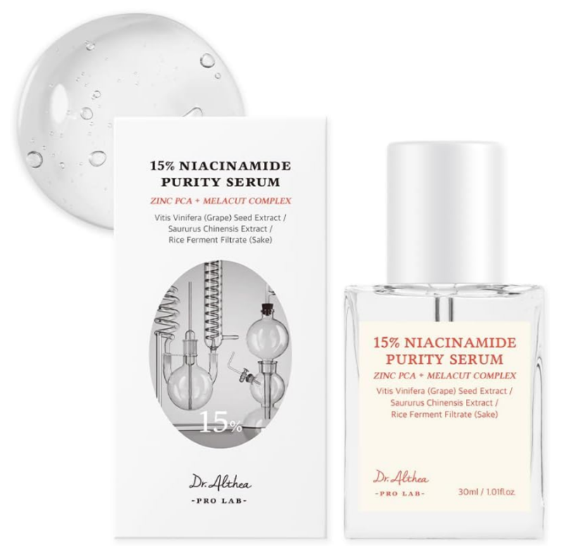 Dr. Althea Dr.Althea 15% Niacinamide Purity Serum 30ml - 15% Niacinamide included, Overall skintone and texture improvement, Pore care, Serum control with Zinc.
Dr. Althea Dr.Althea 15% Niacinamide Purity Serum 30ml - 15% Niacinamide included, Overall skintone and texture improvement, Pore care, Serum control with Zinc.