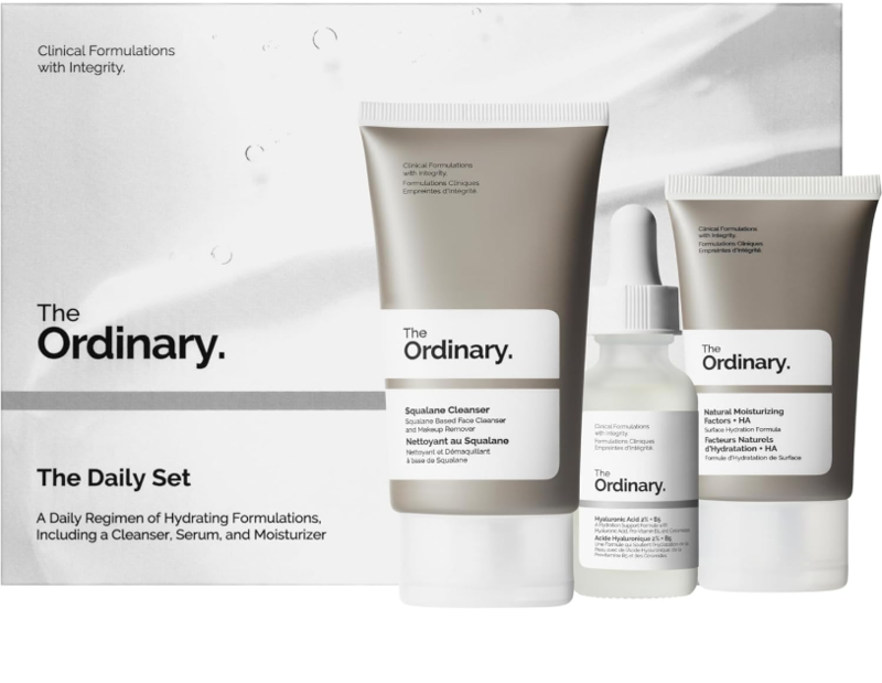 THE ORDINARY 3 Pieces Daily Set - Squalene Cleanser, Hyaluronic Acid 2% +B5 with Natural Moisturizing Factors + HA
THE ORDINARY 3 Pieces Daily Set - Squalene Cleanser, Hyaluronic Acid 2% +B5 with Natural Moisturizing Factors + HA