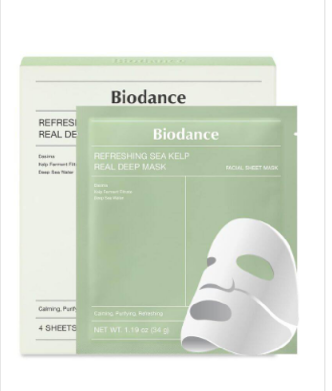 BIODANCE Refreshing Sea kelp Real Deep Mask, Overnight Hydrogel Mask, Calming, Oil & Sebum Control, Blemish Care 1.19oz(34g) x 4ea
BIODANCE Refreshing Sea kelp Real Deep Mask, Overnight Hydrogel Mask, Calming, Oil & Sebum Control, Blemish Care 1.19oz(34g) x 4ea