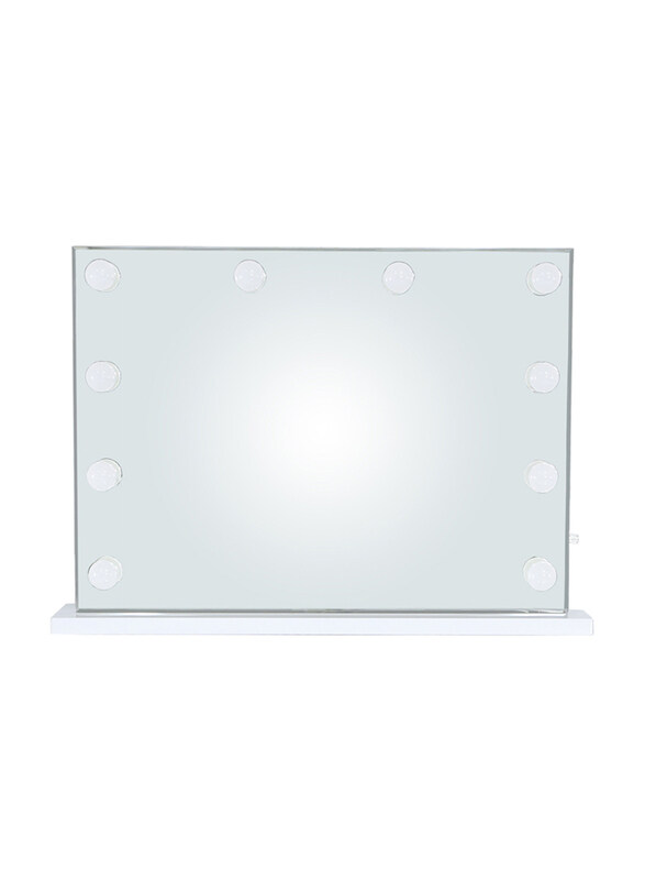 Vanity Living Hollywood Makeup Mirror Dressing Table with 2 Drawers & 10 Dimmable Incandescent LED Light Bulbs, Chrome/White
Vanity Living Hollywood Makeup Mirror Dressing Table with 2 Drawers & 10 Dimmable Incandescent LED Light Bulbs, Chrome/White