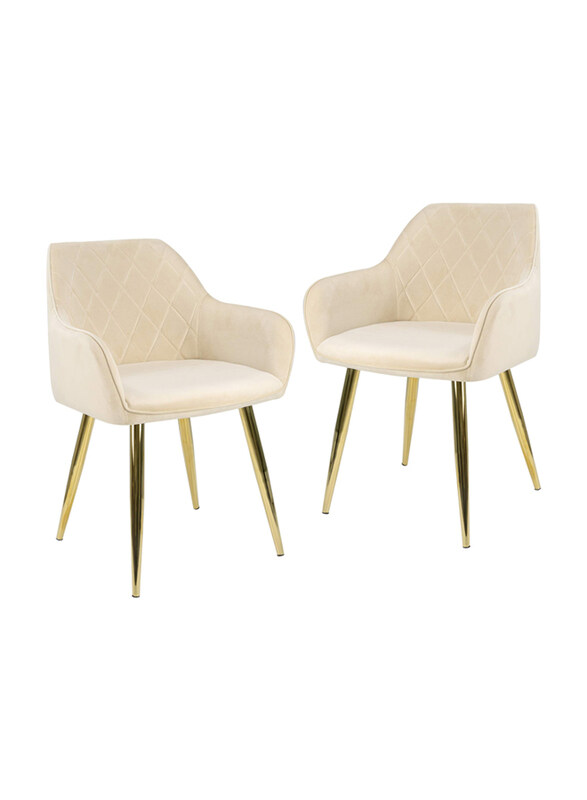 Vanity Living 86cm Velvet Fabric Accent Chairs with Gold Finish Legs for Dining Room, 2 Pieces, Cream/Gold
Vanity Living 86cm Velvet Fabric Accent Chairs with Gold Finish Legs for Dining Room, 2 Pieces, Cream/Gold