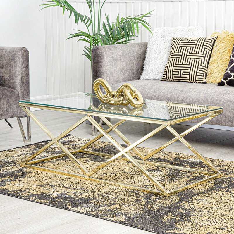 Vanity Living Porto Gold Sturdy Stainless Steel Frame with Modern Tempered Glass Tabletop Coffee Table, Gold
Vanity Living Porto Gold Sturdy Stainless Steel Frame with Modern Tempered Glass Tabletop Coffee Table, Gold