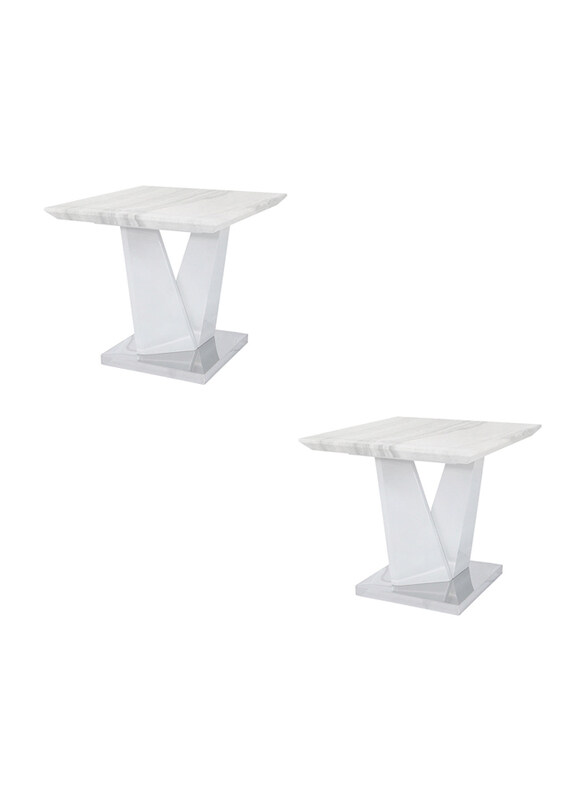 Vanity Living Wooden Marble Effect Finish Chrome Base Sofa Side Tables, 2 Pieces, White
Vanity Living Wooden Marble Effect Finish Chrome Base Sofa Side Tables, 2 Pieces, White