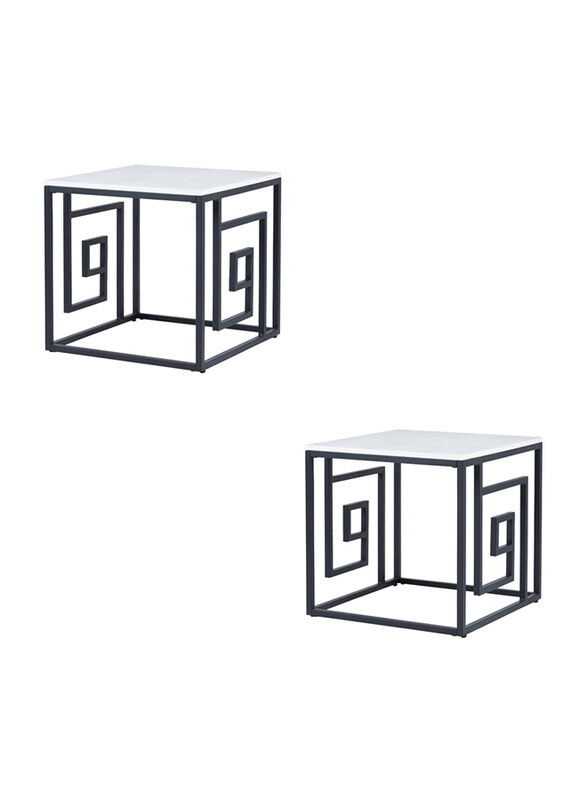 Generic Wooden Top Metal Finish Sofa Side Tables for Living Room, 2 Pieces, White/Black
Generic Wooden Top Metal Finish Sofa Side Tables for Living Room, 2 Pieces, White/Black