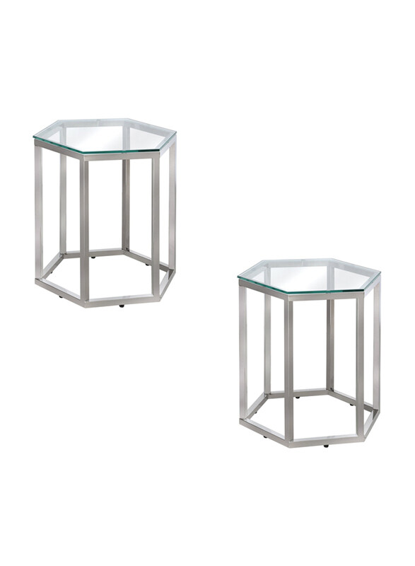 Generic Geometric Designed Chrome Sofa Side Tables for Living Room, 2 Pieces, Clear/Silver
Generic Geometric Designed Chrome Sofa Side Tables for Living Room, 2 Pieces, Clear/Silver