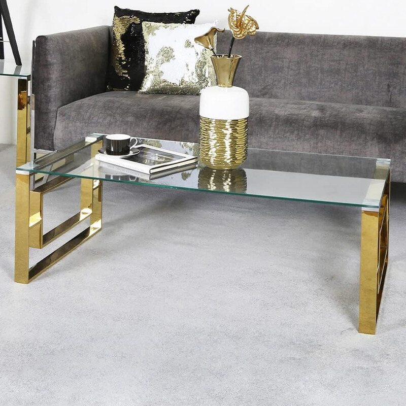 Vanity Living Verona Modern Tempered Glass Tabletop With Verona Gold Sturdy Stainless Steel Frame Coffee Table For Living Room, Gold
Vanity Living Verona Modern Tempered Glass Tabletop With Verona Gold Sturdy Stainless Steel Frame Coffee Table For Living Room, Gold