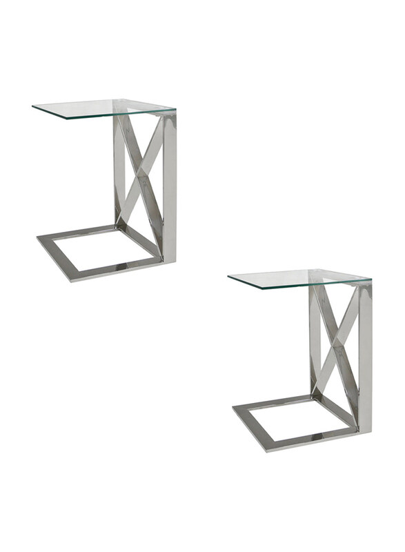 Generic C Shaped Sofa Tables with X Shaped Frame for Living Room, 2 Pieces, Clear/Silver
Generic C Shaped Sofa Tables with X Shaped Frame for Living Room, 2 Pieces, Clear/Silver