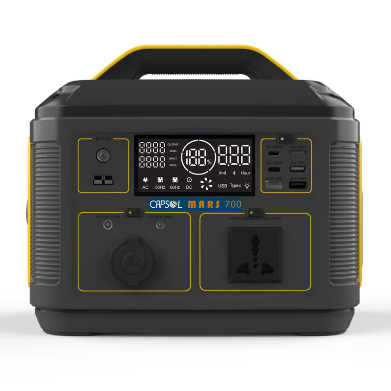 CAPSOL MARS 700 Portable Power Station 710Wh 192000mAh 700W Solar Generator 2hrs to 100% Lithium Battery USBC PD3.0 100W LED Lights for Camping Carava
CAPSOL MARS 700 Portable Power Station 710Wh 192000mAh 700W Solar Generator 2hrs to 100% Lithium Battery USBC PD3.0 100W LED Lights for Camping Carava