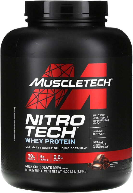 Muscletech, Nitrotech, Whey Protein, 30g Protein, 4 Lbs, Milk Chocolate, 40 Servings
Muscletech, Nitrotech, Whey Protein, 30g Protein, 4 Lbs, Milk Chocolate, 40 Servings