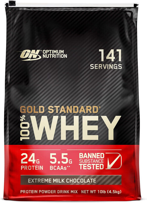 Optimum Nutrition, Gold Standard Whey Protein, 10 Lbs, Extreme Milk Chocolate, 141 Servings
Optimum Nutrition, Gold Standard Whey Protein, 10 Lbs, Extreme Milk Chocolate, 141 Servings
