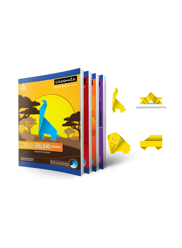 Classmate Interaktiv Origami Exercise Notebook Set, 100 Pages, 12 Pieces, Multicolour
Classmate Interaktiv Origami Exercise Notebook Set, 100 Pages, 12 Pieces, Multicolour