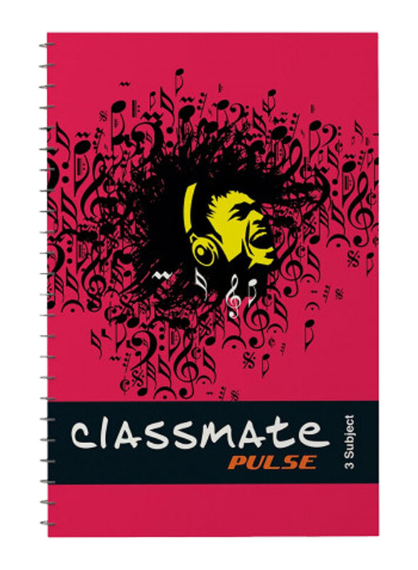 Classmate Single Line 3 Subject Book, 120 Sheets, 60 GSM, A5 Size, 1 Piece, Pink
Classmate Single Line 3 Subject Book, 120 Sheets, 60 GSM, A5 Size, 1 Piece, Pink