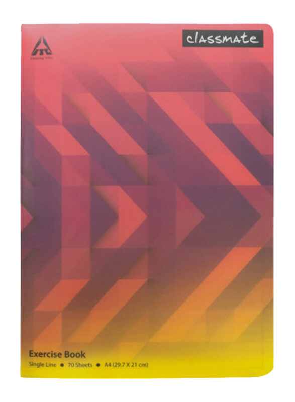 Classmate Single Line Exercise PP Book, 70 Sheets, 56 GSM, A4 Size, 6 Piece, Red/Yellow
Classmate Single Line Exercise PP Book, 70 Sheets, 56 GSM, A4 Size, 6 Piece, Red/Yellow